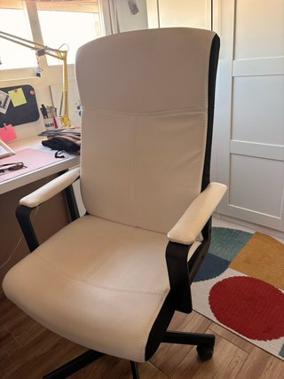 Silla de oficina IKEA polipiel blanca