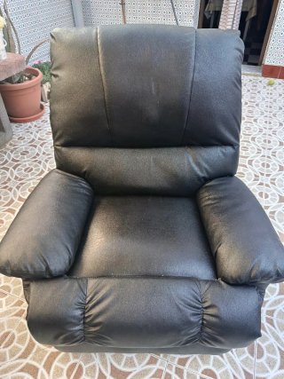 Sillón reclinable piel sintética negro