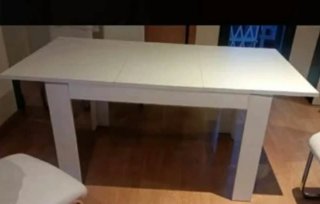 Mesa comedor extensible blanca