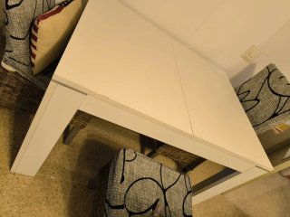 Mesa comedor extensible blanca