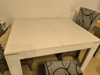 Mesa comedor extensible blanca