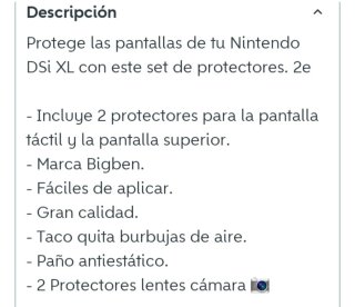Nuevo. Protector Pantalla DSi XL