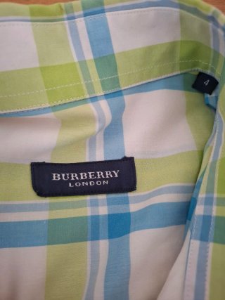 Camisa Burberry Cuadros Manga Corta