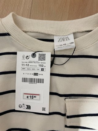 Vestido Zara Rayas Talla 152cm