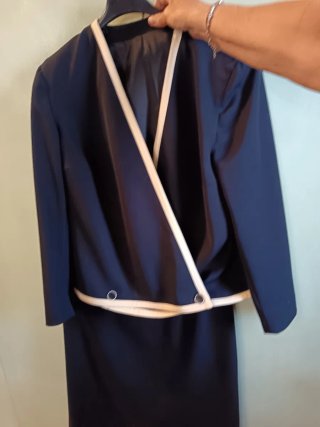 Completo donna vintage gonna blu scuro