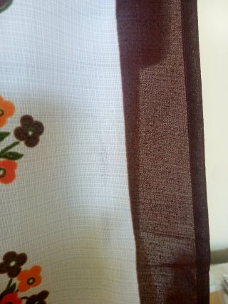 Tessuto vintage anni 70 fiori marroni arancio