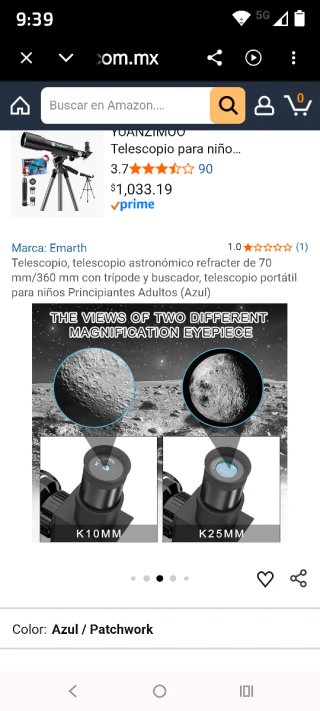 Telescopio astronómico azul