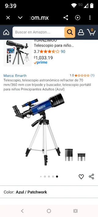 Telescopio astronómico azul