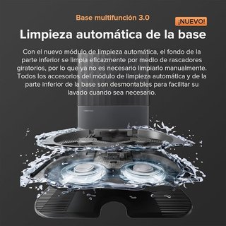 Roborock Qrevo Master Robot Aspirador, Autovaciado , REACONDICIONADO, señales de uso, NEGRO