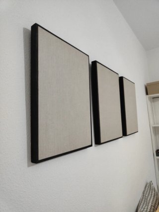 Set 3 Cuadros Decorativos Beige/Negro
