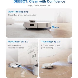 ECOVACS DEEBOT T30 PRO Robot aspirador omnidireccional con función de fregado,REACONDICIONADO, señales de uso