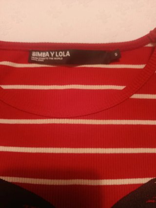 Camiseta Bimba y Lola rayas roja y blanca