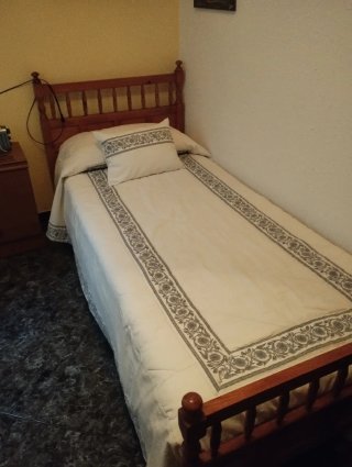 Colcha Cama 80 Beige/Blanco