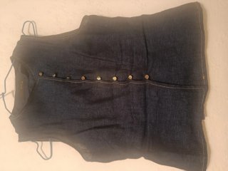 Conjunto Zara Chaleco y Falda Azul