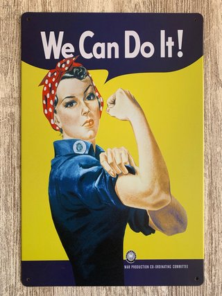 (360) Cartel Metálico Vintage We Can Do It!