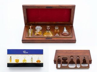 Cassetto Gioielli in Legno: Collezione di Mini Profumi di Lusso