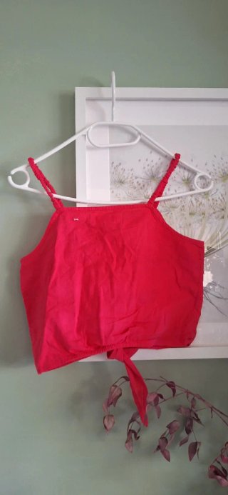 Top niña 11-12 años fucsia lino