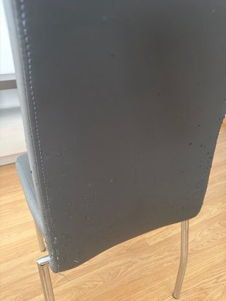 Silla comedor cuero sintético gris