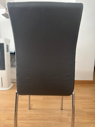 Silla comedor cuero sintético gris