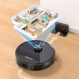 Tesvor S4 Robot aspirador con navegación láser LiDAR, creación de mapas precisos REACONDICIONADO, señales de uso