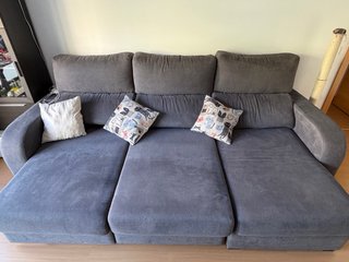Sofá Chaiselongue Gris Extraíble