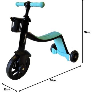 BIWOND Patinete 3 en 1 TriScooter (Modo Andador, Modo Triciclo, Modo Patinete, Ruedas Seguras, Manillar ustable Antideslizante, Pedales Desmontables) – Azul
