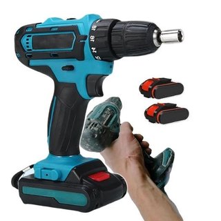 Taladro Atornillador , Weytoll eléctrico multifuncional 3 en 1 bateria litio , impacto de 21 V Motor cepillado , azul, ENVIO 24H