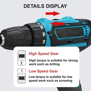 Taladro Atornillador , Weytoll eléctrico multifuncional 3 en 1 bateria litio , impacto de 21 V Motor cepillado , azul, ENVIO 24H
