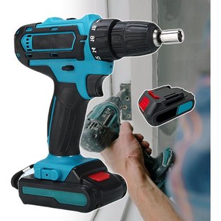 Taladro Atornillador , Weytoll eléctrico multifuncional 3 en 1 bateria litio , impacto de 21 V Motor cepillado , azul, ENVIO 24H