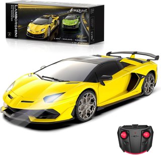 Lamborghini - Coche RC con licencia oficial, escala 1:24, coche eléctrico de juguete deportivo de carreras de pasatiempos, modelo Lamborghini para niños y niñas, regalos de cumpleaños, verde