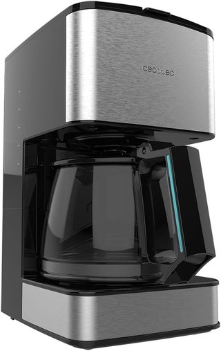Cecotec Cafetera de Goteo 6 Tazas Coffee 56 Drop. 680 W, Capacidad 0,8 Litros, Boquilla Antigoteo, Filtro Permanente o de Papel, Acabados en Acero Inoxidable e Intensificador De Aroma