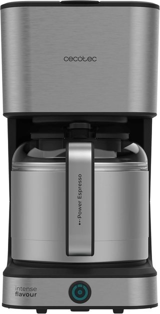 Cecotec Cafetera de Goteo 6 Tazas Coffee 56 Drop. 680 W, Capacidad 0,8 Litros, Boquilla Antigoteo, Filtro Permanente o de Papel, Acabados en Acero Inoxidable e Intensificador De Aroma