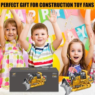3T6B RC Bulldozer, Juguete de Bulldozer teledirigido, Bulldozer 1:24 de 9 Canales, Vehículo de construcción con Luces y Sonidos realistas, Juguetes Niños 3 Años o Más
