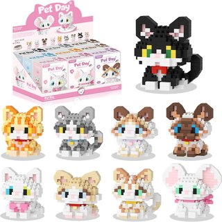 Mini Dog Building Block Sets, Style Cute Dog Building Blocks Miniature Dog Figurine Toys Animal Building Blocks for Kids Birthday Party Favors Christmas Stocking Stuffers