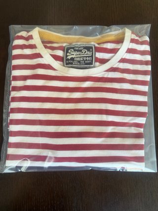 Camiseta Superdry Rayas Mujer Roja y Blanca