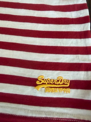 Camiseta Superdry Rayas Mujer Roja y Blanca