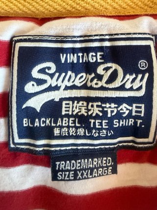Camiseta Superdry Rayas Mujer Roja y Blanca