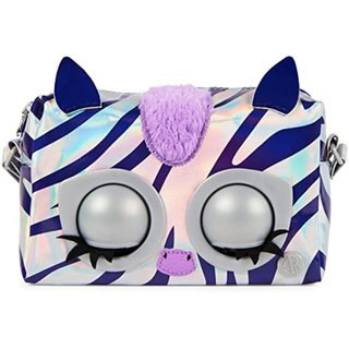 Purse Pets, Metálico Mood Rebel Stripez, bolso de hombro interactivo de juguete, más de 30 sonidos y reacciones, juguete infantil para niñas