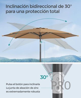 Sombrilla de jardín de 300cm - Songmics