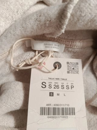 Sudadera Zara Beige Suave