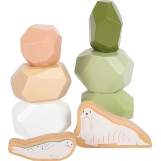 small foot Piedras de Equilibrio Arctic, de Madera certificada FSC® 100%, Juego de apilar a Partir de 12 Meses, 12440