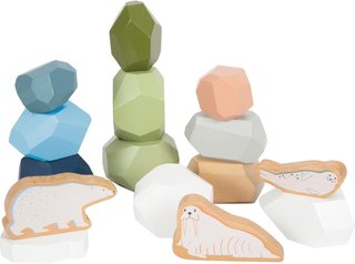 small foot Piedras de Equilibrio Arctic, de Madera certificada FSC® 100%, Juego de apilar a Partir de 12 Meses, 12440