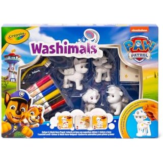 Crayola - Washimals Paw Patrol, Set de Actividades con 4 Cachorros, 6 Rotuladores Lavables, 40 Pegatinas, Diversión y Regalo para Niños, a Partir de 3 años, 74-0290