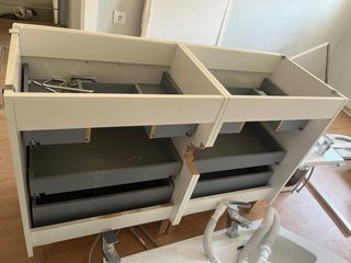 Mueble lavabo doble seno 120cm + grifería + toalla