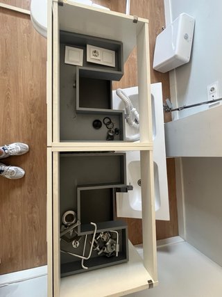 Mueble lavabo doble seno 120cm + grifería + toalla