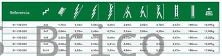 Escalera Aluminio 3x6 - 1,76+1,76+1,76 M - 54x25mm