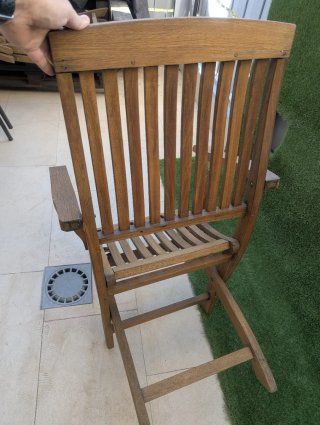 Silla plegable de madera exterior