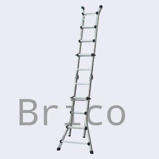 Escalera Telescópica Articulada Aluminio 3+3 Pestaña