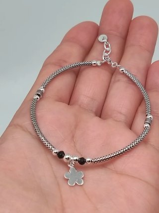 Pulsera Plata Ley 925 Flor
