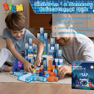 Maqueta puzzle Castillo Montessori ZH-007 Magnetico bloques, Blocks - 100 PCS